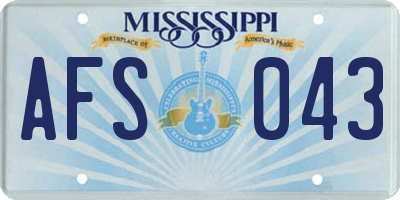 MS license plate AFS043