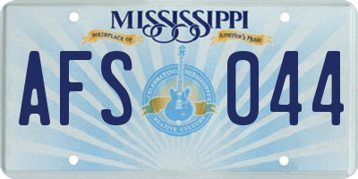 MS license plate AFS044