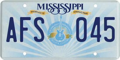 MS license plate AFS045
