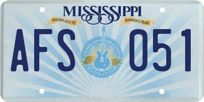 MS license plate AFS051