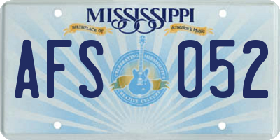 MS license plate AFS052