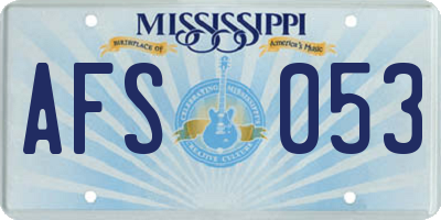 MS license plate AFS053