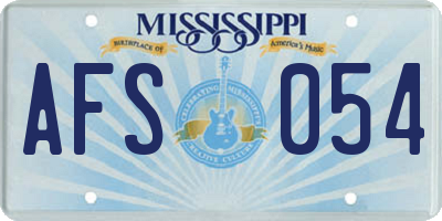 MS license plate AFS054