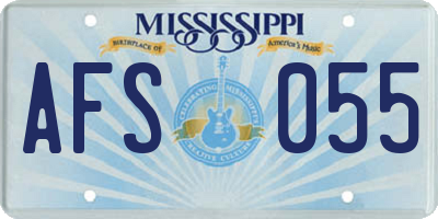MS license plate AFS055