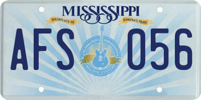 MS license plate AFS056