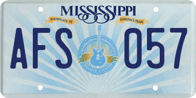 MS license plate AFS057