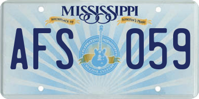 MS license plate AFS059