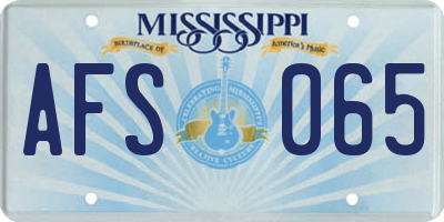 MS license plate AFS065