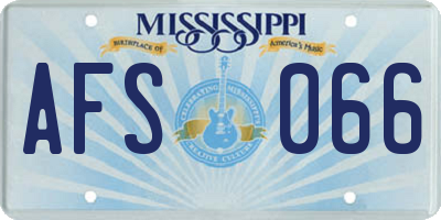 MS license plate AFS066