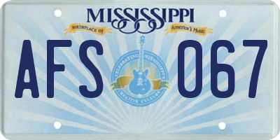 MS license plate AFS067