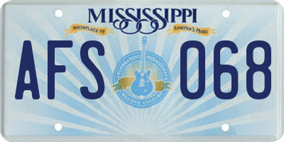MS license plate AFS068