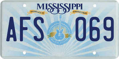 MS license plate AFS069