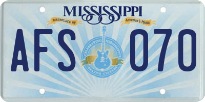MS license plate AFS070