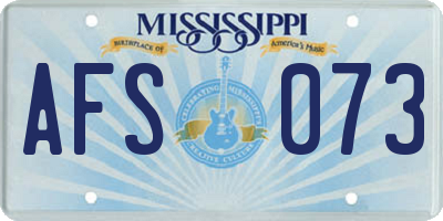 MS license plate AFS073