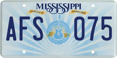 MS license plate AFS075