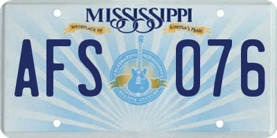 MS license plate AFS076