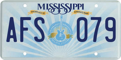 MS license plate AFS079