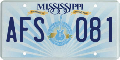 MS license plate AFS081