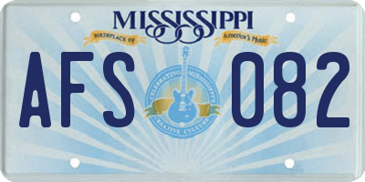 MS license plate AFS082