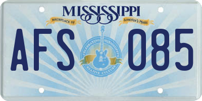 MS license plate AFS085