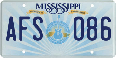 MS license plate AFS086