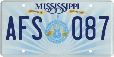 MS license plate AFS087