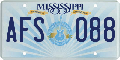 MS license plate AFS088