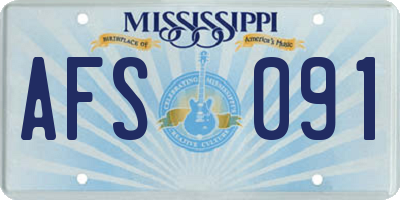 MS license plate AFS091