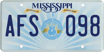 MS license plate AFS098