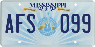 MS license plate AFS099