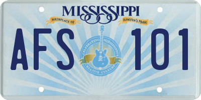 MS license plate AFS101