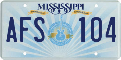 MS license plate AFS104