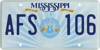 MS license plate AFS106