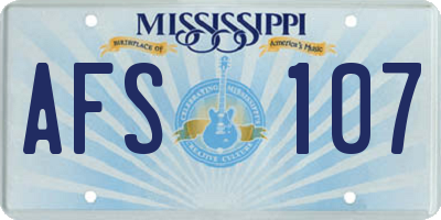 MS license plate AFS107