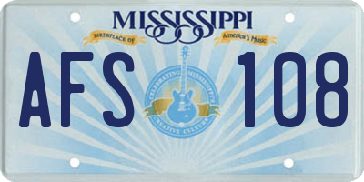 MS license plate AFS108