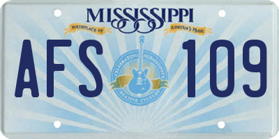 MS license plate AFS109