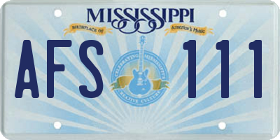 MS license plate AFS111