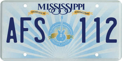 MS license plate AFS112