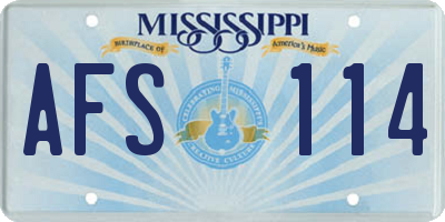 MS license plate AFS114