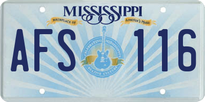 MS license plate AFS116