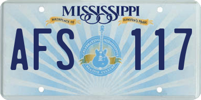 MS license plate AFS117