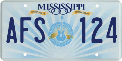 MS license plate AFS124