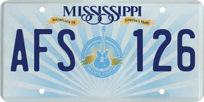 MS license plate AFS126