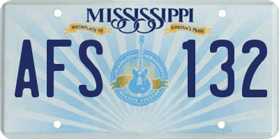 MS license plate AFS132