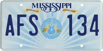MS license plate AFS134