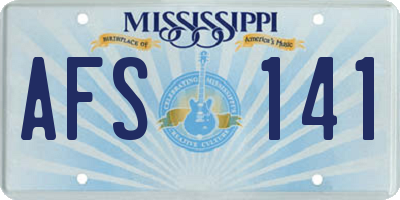 MS license plate AFS141