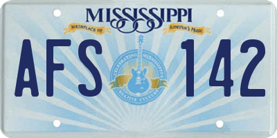 MS license plate AFS142