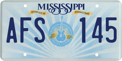 MS license plate AFS145