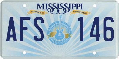 MS license plate AFS146