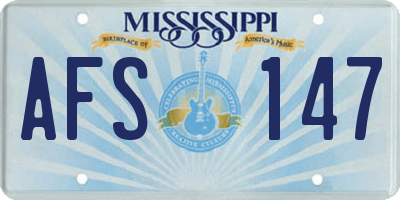 MS license plate AFS147